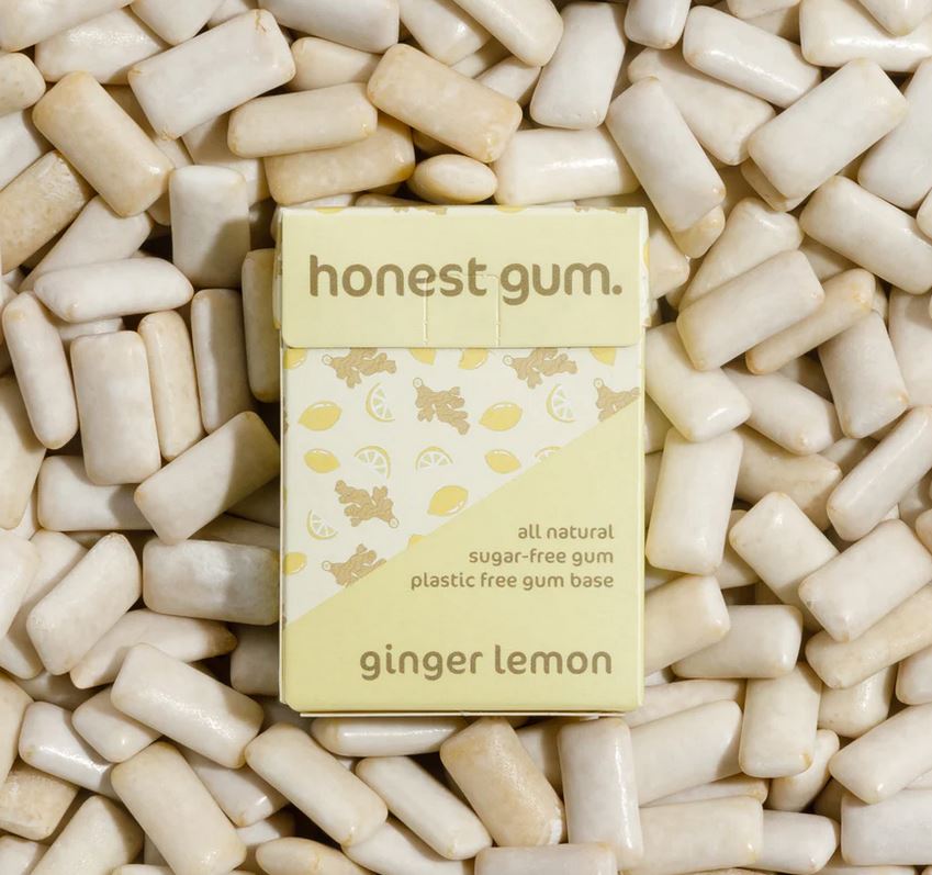 Honest Gum Sugar Free Ginger Lemon Chewing Gum 17g Five Vegans