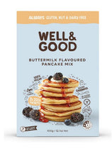Load image into Gallery viewer, Well & Good Buttermilk Flavoured Pancake Mix 2 x 200g satchels 400g