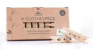 Go Bamboo Biodegradable Clothes Pegs Eco Clothesline Washing Line Compost