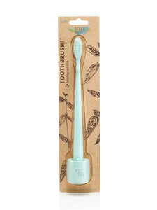 Natural Family Co Biodegradable Toothbrush and Stand-Five Vegans