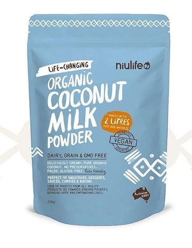 Niulife Organic Coconut Milk Powder 200g-Five Vegans