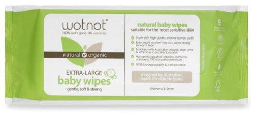 Wotnot Biodegradable Extra-large baby wipes 70 Pack compostable