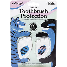 Load image into Gallery viewer, Dr Tungs Snap On Kids Toothbrush Protectors 2 Pack - Five Vegans