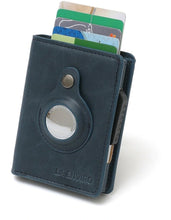 Load image into Gallery viewer, La Enviro Air Tag Trackable Vegan Leather Wallet in Dark Blue