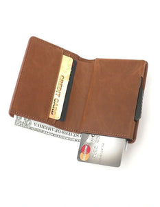 La Enviro Air Tag Trackable Vegan Leather Wallet in Tan
