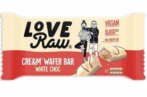Love Raw Cream Wafer White Chocolate Bars - Dairy Free & Vegan 22.5g Product Image