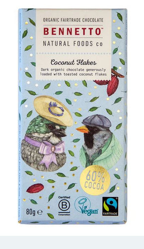 Bennetto Natural Food Co Coconut Flakes 80g
