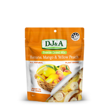 Load image into Gallery viewer, DJ &amp; A Banana, Mango &amp; Yellow Peach Freeze Dried Mix 45g