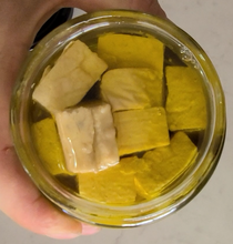 Load image into Gallery viewer, Faux Sho Vegan Pink Almond Feta Cheese In Herbed Olive Oil 200g CLEARANCE