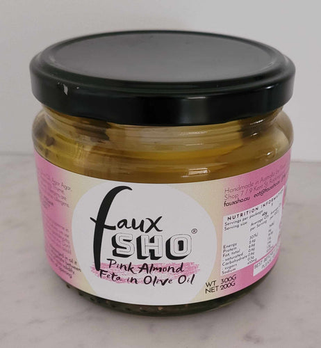 Faux Sho Vegan Pink Almond Feta Cheese In Herbed Olive Oil 200g