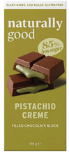 Load image into Gallery viewer, Naturally Good Pistachio Creme Filled Chocolate Block 100g