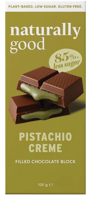 Naturally Good Pistachio Creme Filled Chocolate Block 100g