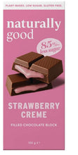 Load image into Gallery viewer, Naturally Good Strawberry Creme Filled Chocolate Block 100g