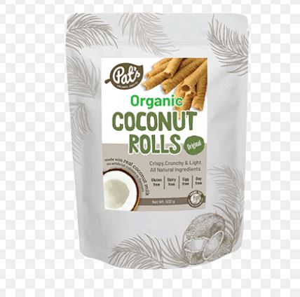 Pat's Organic Coconut Rolls - Original 140g