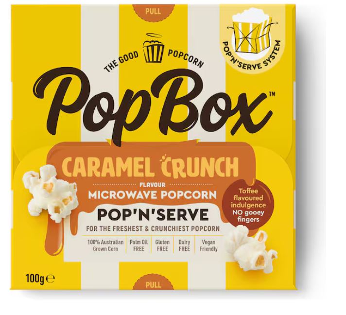Pop Box Caramel Crunch Microwave Popcorn 100g