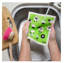 Load image into Gallery viewer, Retro Kitchen Biodegradable Dish Cloth - Sheep