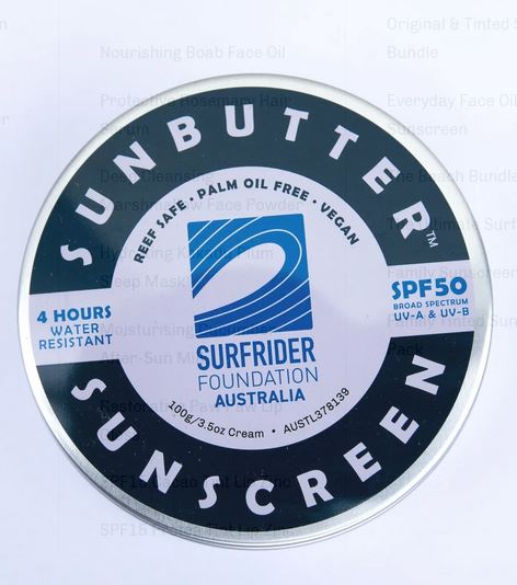 Sunbutter Surfrider SPF50 Water Resistant Reef Safe Sunscreen 100g