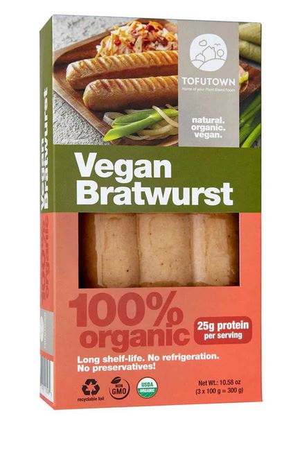 Tofutown Vegan Bratwurst Style Sausages 300g