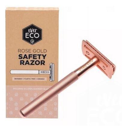 Ever Eco Friendly Metal Safety Razor Rose Gold Reusable Environmentally Sustainable