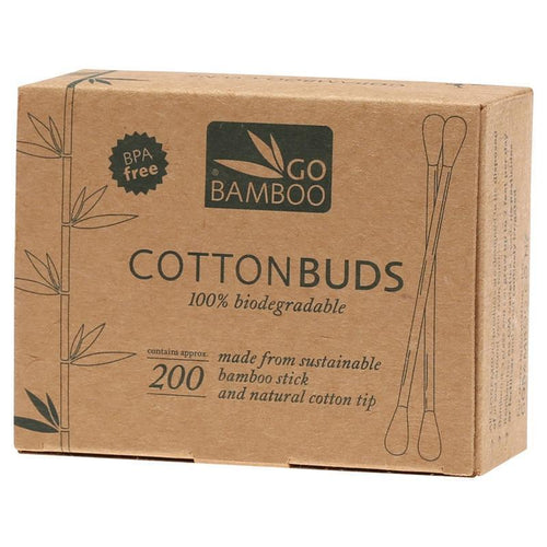 Go Bamboo Biodegradable Cotton Buds Compostable Q Tip Ear Cleaning Eco 200