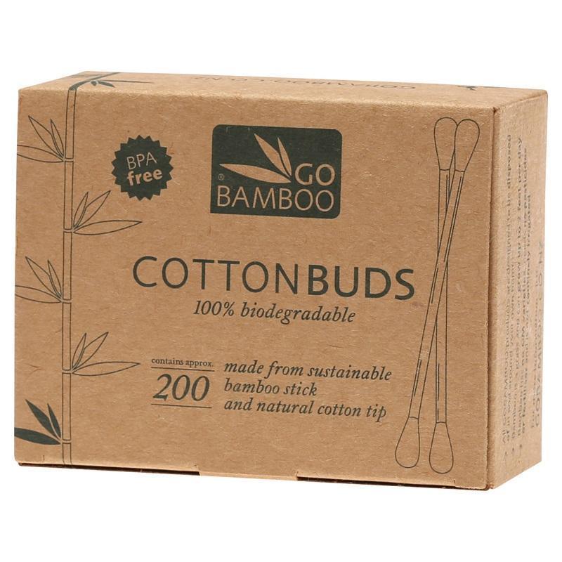 Go Bamboo Biodegradable Cotton Buds Compostable Q Tip Ear Cleaning Eco 200