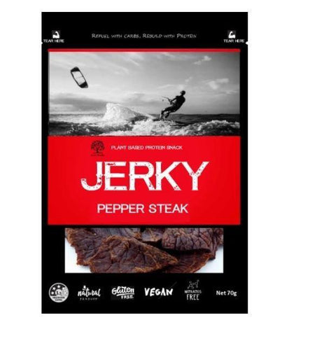 KM Foods Vegan Beef Jerky Pepper Steak 70g Product Image
