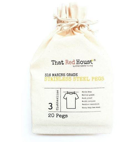 That Red House Stainless Steel Pegs (20 Pegs)-Five Vegans