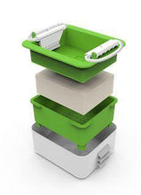 Load image into Gallery viewer, Picture of a disassembled Tofuture tofu press showing the various parts