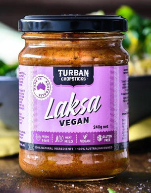 Turban Chopsticks Vegan Laksa Curry Paste 240g-Five Vegans