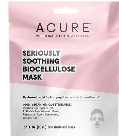 Acure Seriously Soothing Biocellulose Mask 20ml - Five Vegans