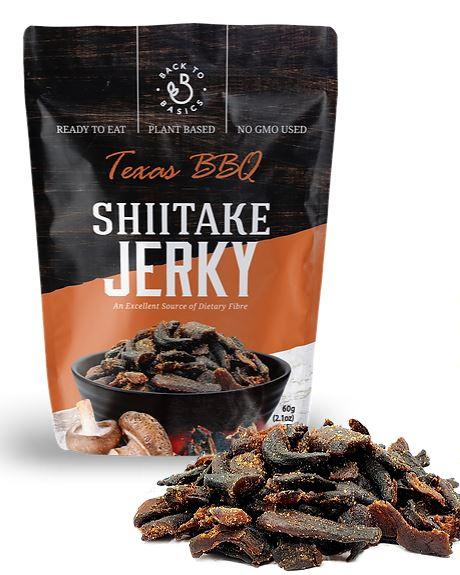 Back to Basics Texas BBQ Shiitake Jerky 60g - Five Vegans