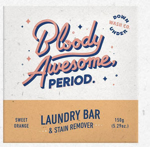 Down Under Wash Co Bloody Awesome Period Laundry Bar & Stain Remover 150g - Five Vegans
