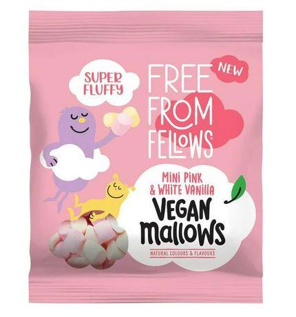 Free From Fellows Mini Pink & White Vanilla Vegan Marshmallows 105g - Five Vegans