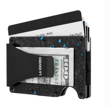 Load image into Gallery viewer, La Enviro Forged Carbon Fiber Minamalist Carbon Wallet Gloss Blue