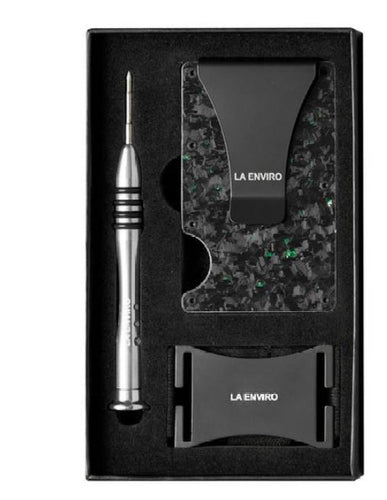 La Enviro forged Carbon Fiber Minamalist Carbon Wallet Gloss Green
