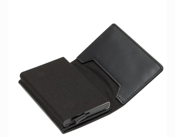 La Enviro Leura Black Minamalist Vegan Leather Coin Pocket Wallet la-enviro-leura-black-minamalist-vegan-leather-coin-pocket-wallet