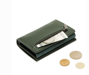 La Enviro Leura Green Minamalist Vegan Leather Coin Pocket Wallet