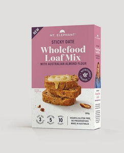 Mt Elephant Sticky Date Wholefoods Loaf Mix 300g - Five Vegans