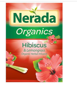 Nerada Organics Hibiscus & Lemongrass Herbal Tea 40 bags per pack - Five Vegans